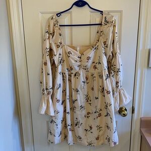 Anthropologie Floral Embroidered Dress